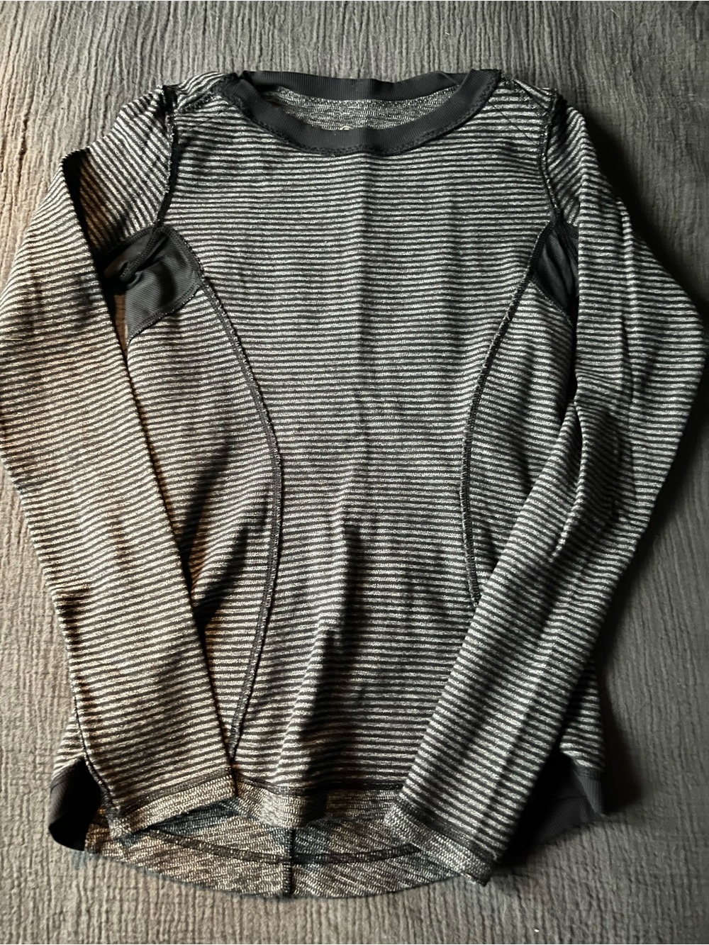 Lululemon Grey Striped Long-Sleeve Sweater